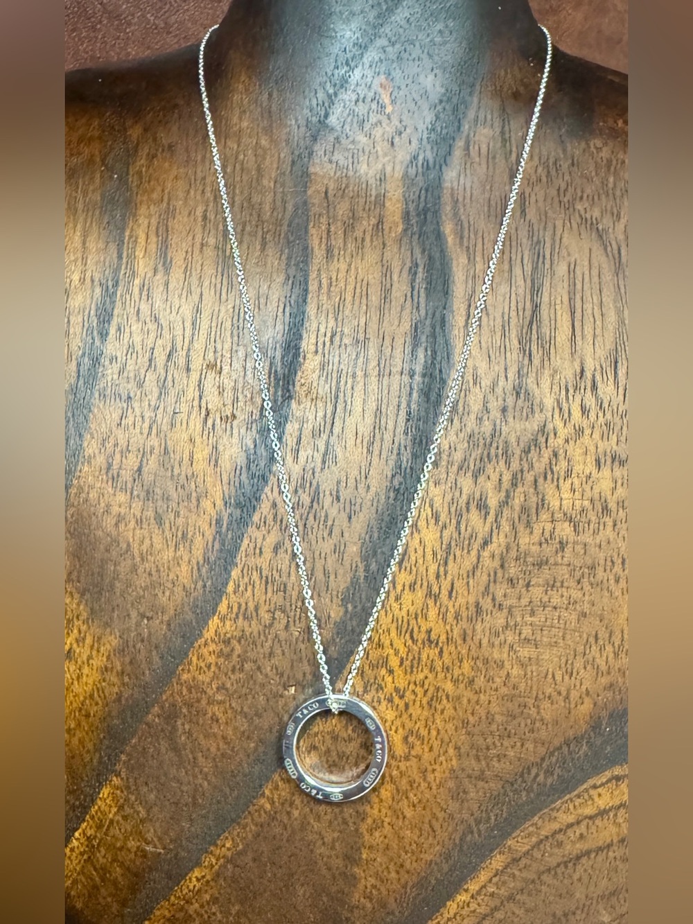 Tiffany & Co. Sterling Silver Circle Pendant Necklace with Tiffany Blue Pouch - Picture 5 of 11